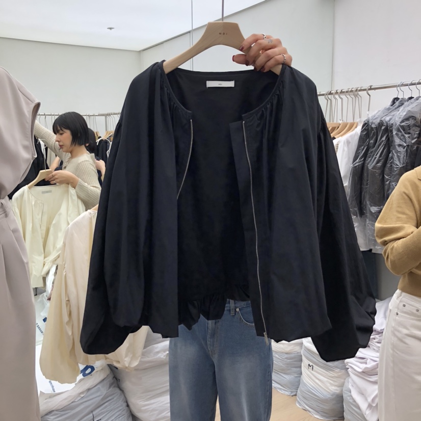 MOI-A韓國代購㊣女士新款時尚25秋冬休閑人氣職業夾克拉鏈MOI-A夾克圖色2