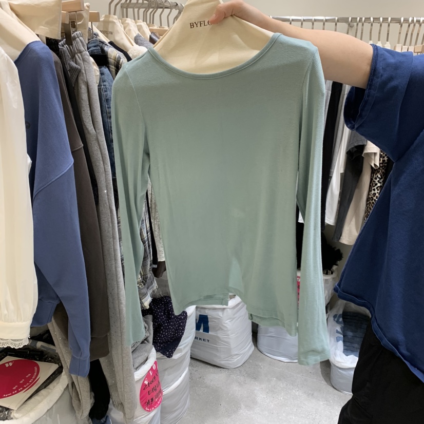 BY FLOW韓國代購㊣女士新品熱賣休閑人氣真品職業時尚長袖T恤BY FLOW長袖T恤圖色1