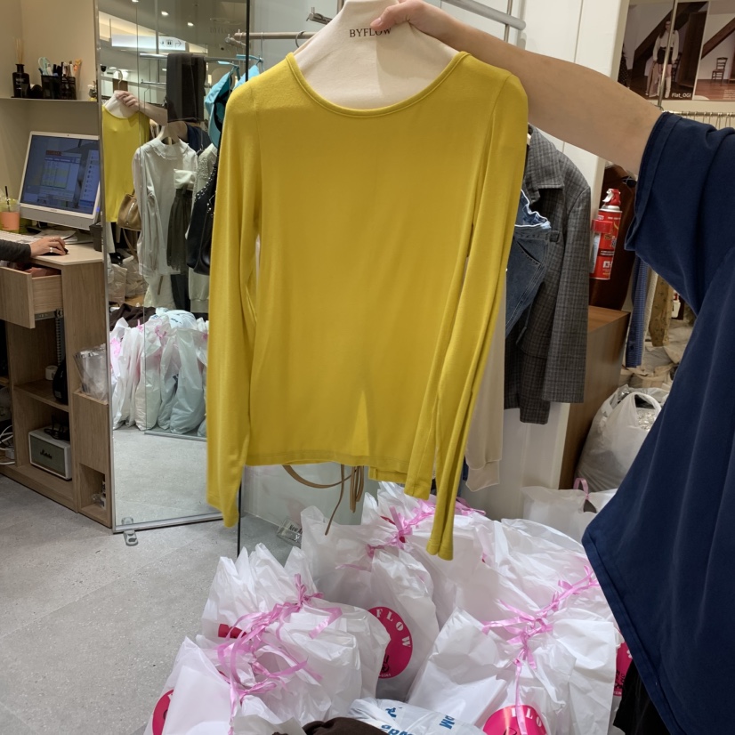 BY FLOW韓國代購㊣女士新品熱賣休閑人氣真品職業時尚長袖T恤BY FLOW長袖T恤圖色3