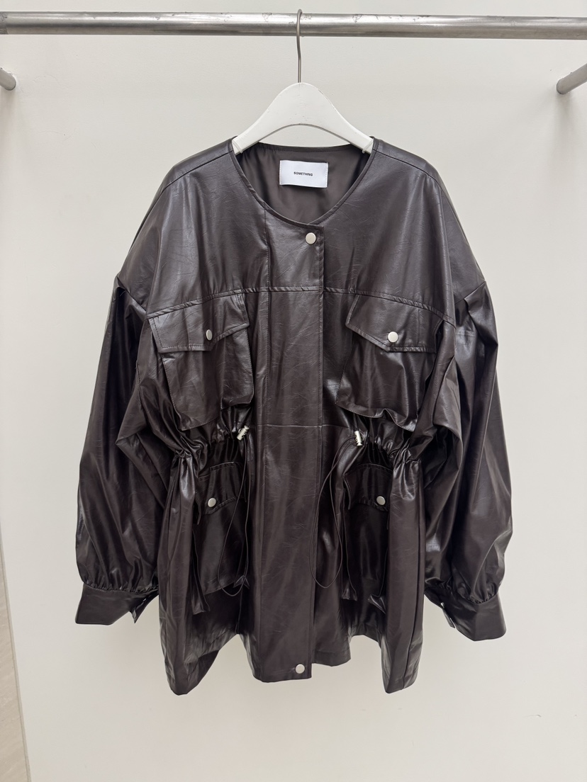 SOMETHING-L/FANCY韓國代購㊣女裝新品休閑職業人氣夾克皮革SOMETHING-L/FANCY夾克圖色2