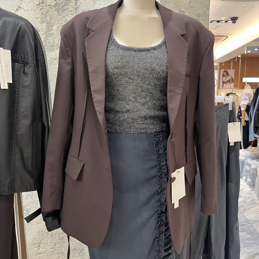 SOLD OUT韓國直郵㊣女士新款25秋冬熱賣人氣夾克含腰繩腰帶SOLD OUT夾克圖色1
