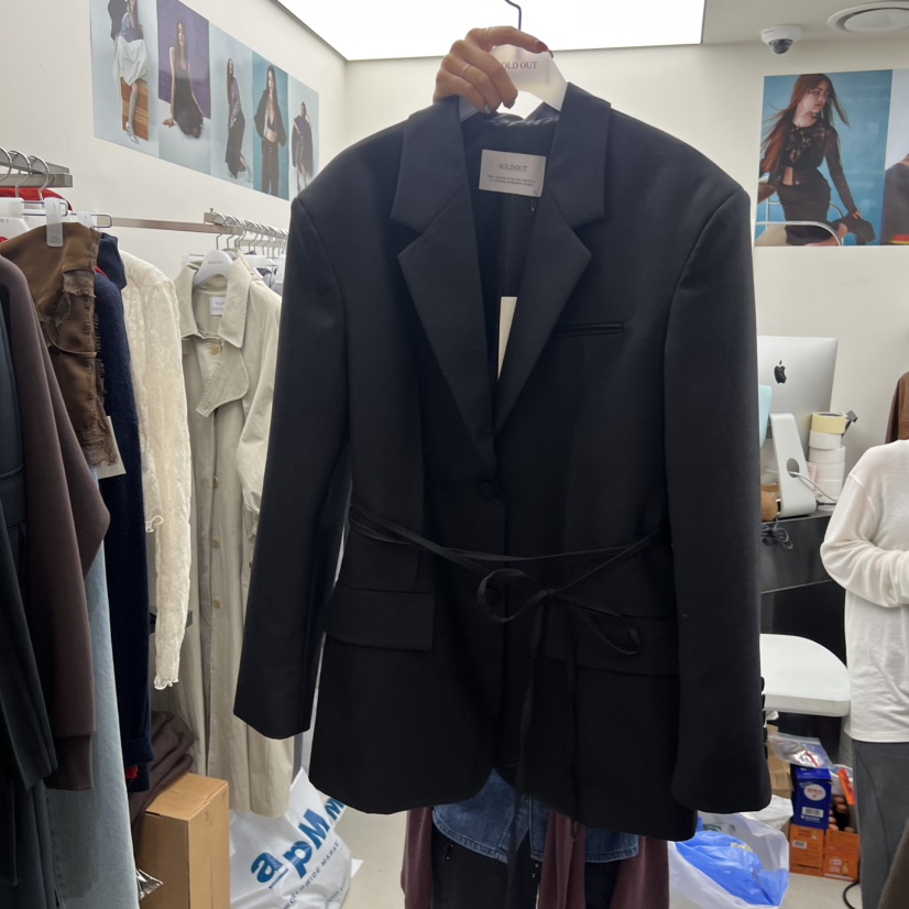 SOLD OUT韓國直郵㊣女士新款25秋冬熱賣人氣夾克含腰繩腰帶SOLD OUT夾克圖色2