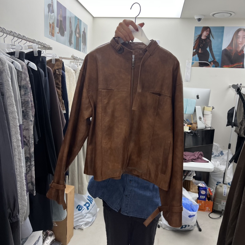 SOLD OUT東大門㊣實拍女士新款休閑25秋冬熱賣夾克復古皮革SOLD OUT夾克圖色1