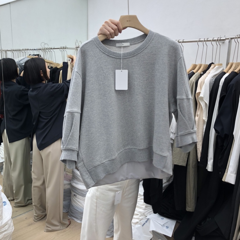 MOI-A韓國代購㊣女士新品休閑推薦人氣熱賣25秋冬真品衛衣MOI-A衛衣圖色2