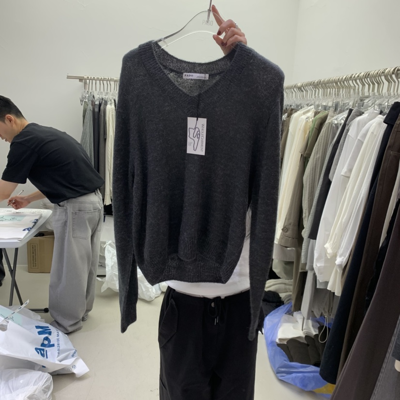 PADO東大門㊣實拍女士新款熱賣時尚25秋冬職業人氣針織衫V領PADO針織衫圖色2