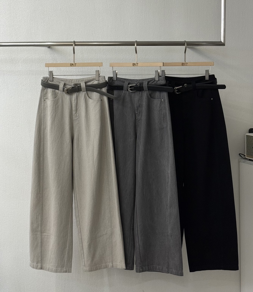 TWENTY FOUR SEVEN24-7東大門㊣實拍女裝新品時尚休閑褲含腰帶TEWNTY FOUR SEVEN24-7休閑褲