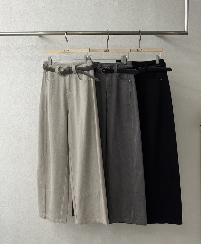 TWENTY FOUR SEVEN24-7東大門㊣實拍女裝新品時尚休閑褲含腰帶TEWNTY FOUR SEVEN24-7休閑褲