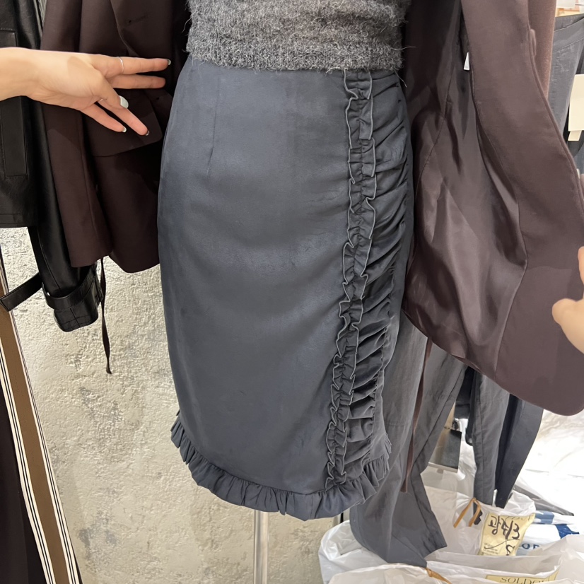 SOLD OUT韓國代購㊣女士新品休閑真品人氣職業25秋冬推薦短裙SOLD OUT短裙圖色1