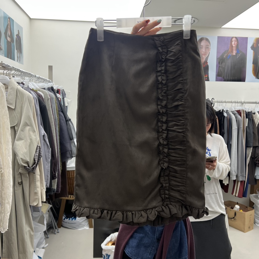 SOLD OUT韓國代購㊣女士新品休閑真品人氣職業25秋冬推薦短裙SOLD OUT短裙圖色3