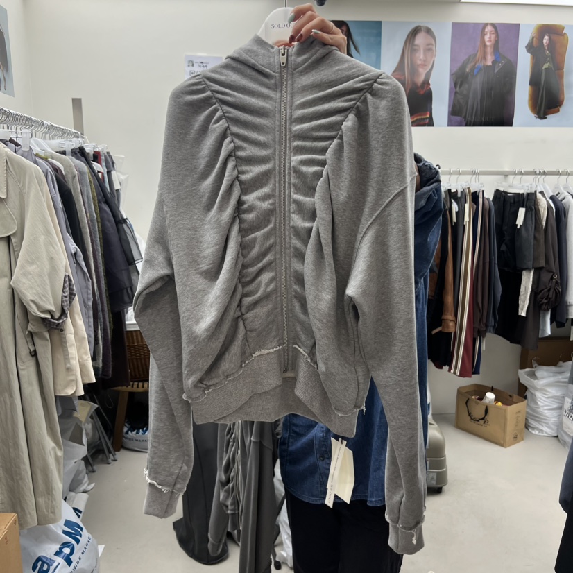 SOLD OUT東大門㊣代購女裝新款職業人氣推薦休閑25秋冬衛衣拉鏈SOLD OUT衛衣圖色2