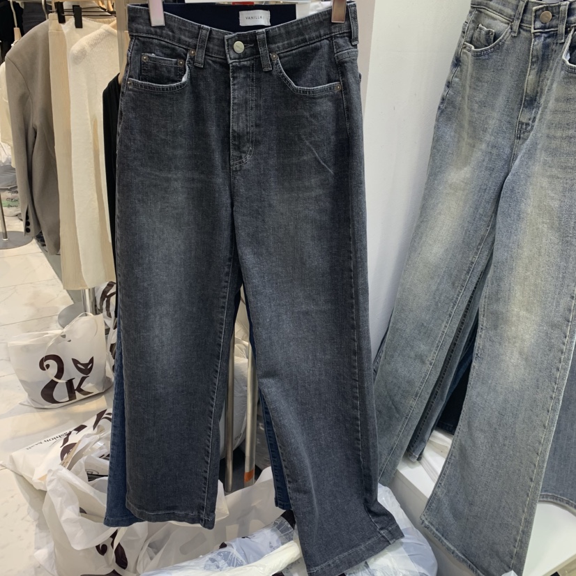 VANILLA J東大門㊣實拍女士新品25秋冬熱賣推薦休閑牛仔褲VANILLA J牛仔褲圖色2