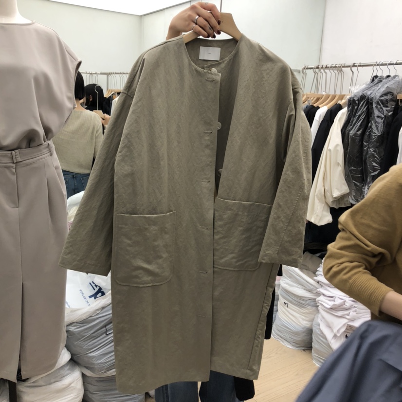 MOI-A東大門㊣直郵女裝新款人氣25秋冬休閑時尚職業長款風衣MOI-A長款風衣圖色1