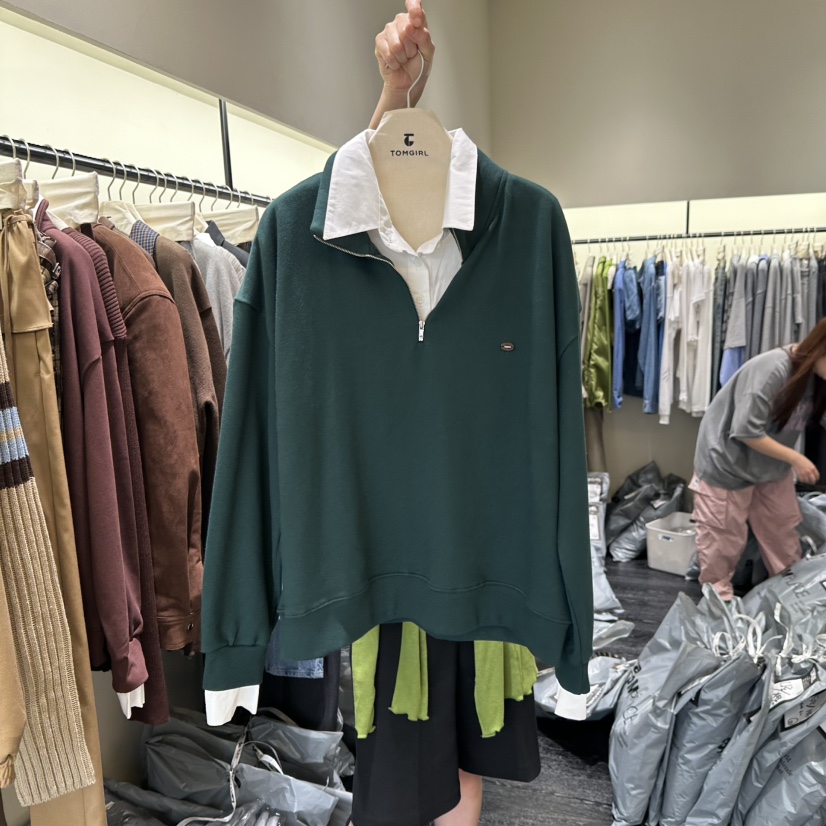 TOMGIRL東大門㊣代購女士新品人氣時尚推薦25秋冬職業熱賣衛衣TOMGIRL衛衣圖色1