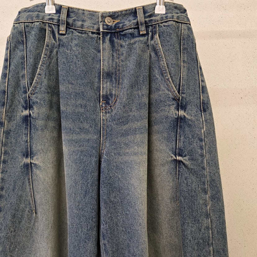 LA BLOOM東大門㊣代購女裝新品25秋冬時尚推薦職業真品牛仔褲La Bloom牛仔褲