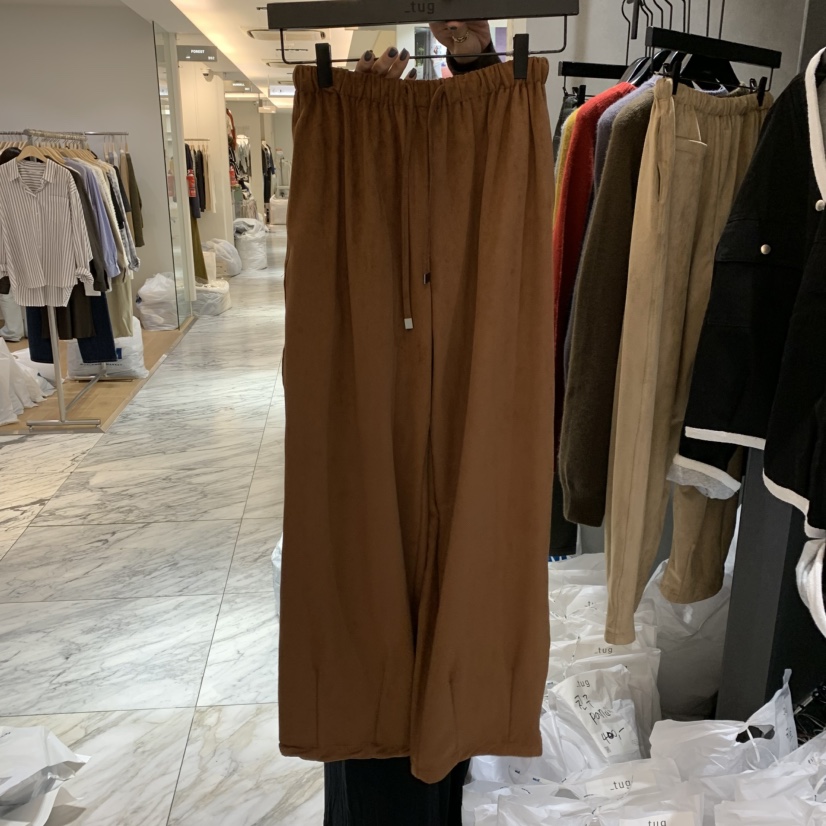 TUG韓國代購㊣女士新款休閑熱賣時尚人氣25秋冬休閑褲絨面革TUG休閑褲圖色2