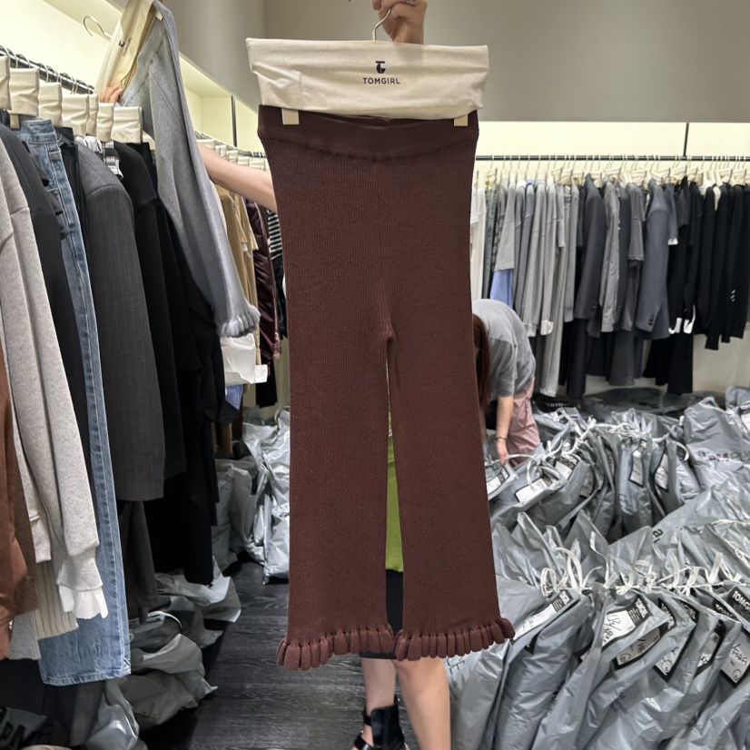 TOMGIRL東大門㊣直郵女裝新品25秋冬職業人氣真品休閑褲荷葉邊TOMGIRL休閑褲圖色2