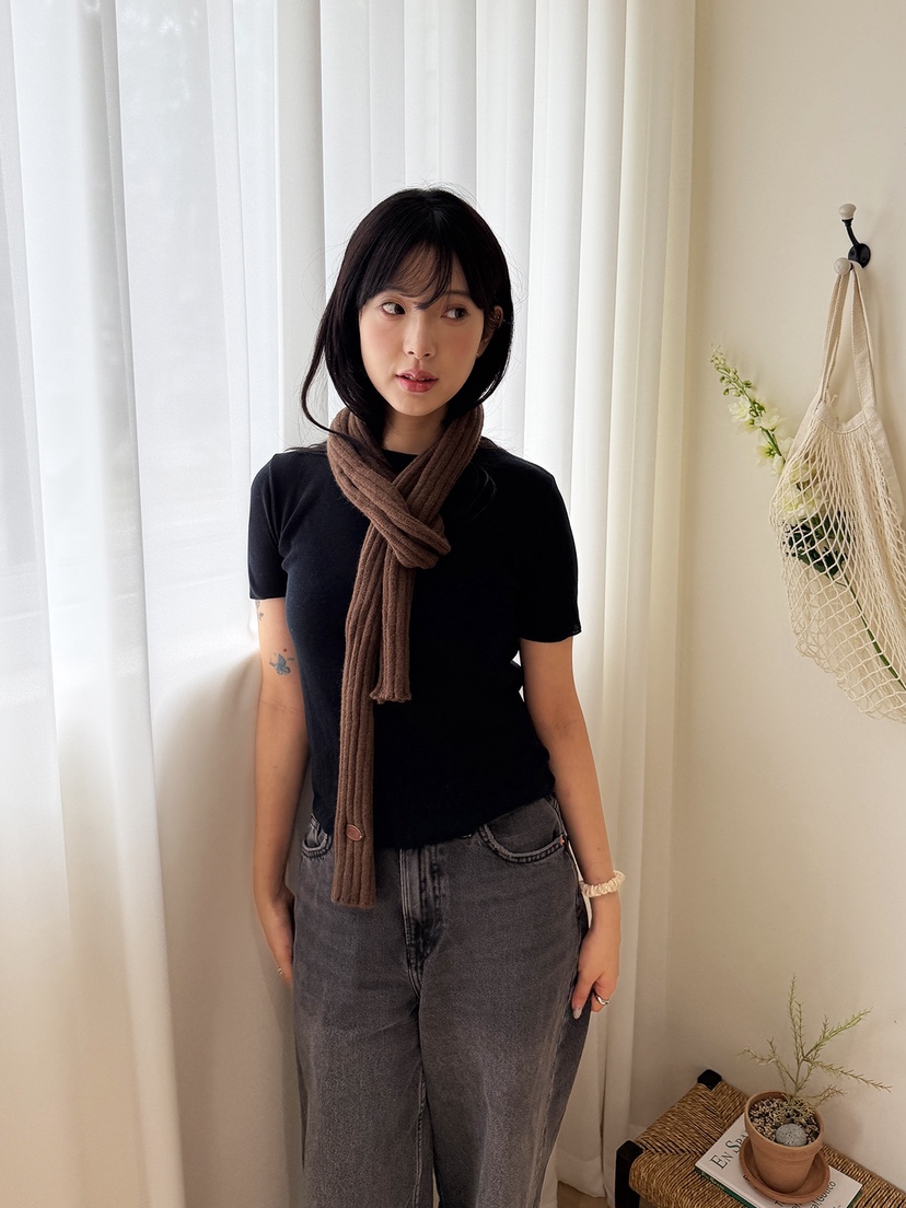 NICEALICE韓國代購㊣女裝新品真品時尚休閑人氣圍巾披肩羅紋NICEALICE圍巾/披肩
