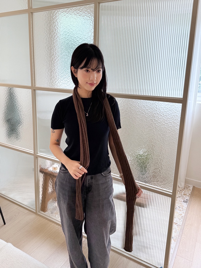 NICEALICE韓國代購㊣女裝新品真品時尚休閑人氣圍巾披肩羅紋NICEALICE圍巾/披肩