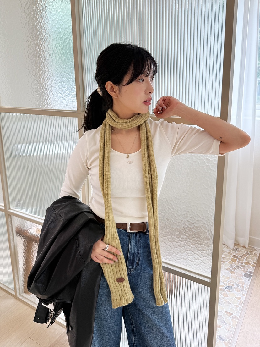 NICEALICE韓國代購㊣女裝新品真品時尚休閑人氣圍巾披肩羅紋NICEALICE圍巾/披肩