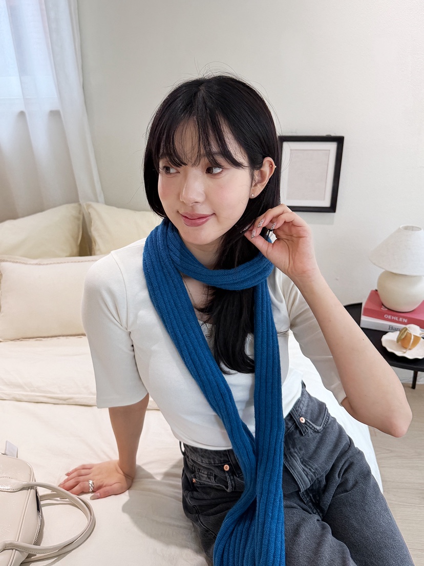 NICEALICE韓國代購㊣女裝新品真品時尚休閑人氣圍巾披肩羅紋NICEALICE圍巾/披肩圖色1