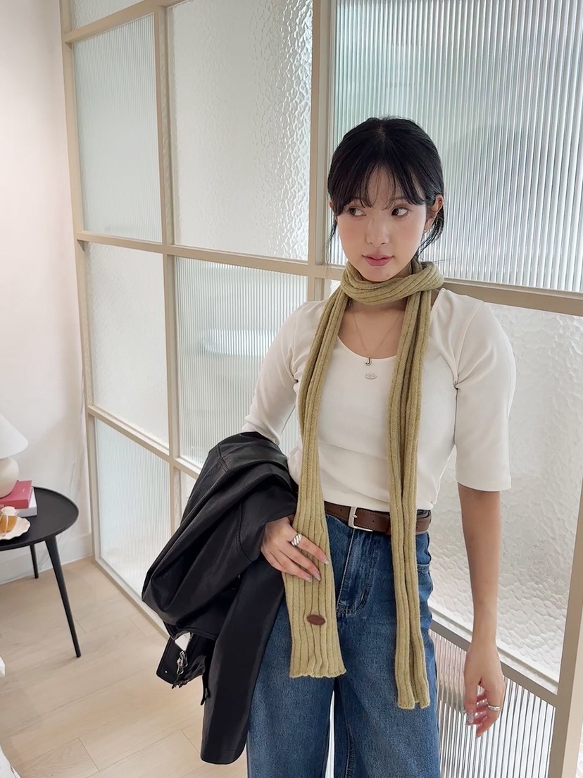 NICEALICE韓國代購㊣女裝新品真品時尚休閑人氣圍巾披肩羅紋NICEALICE圍巾/披肩圖色6