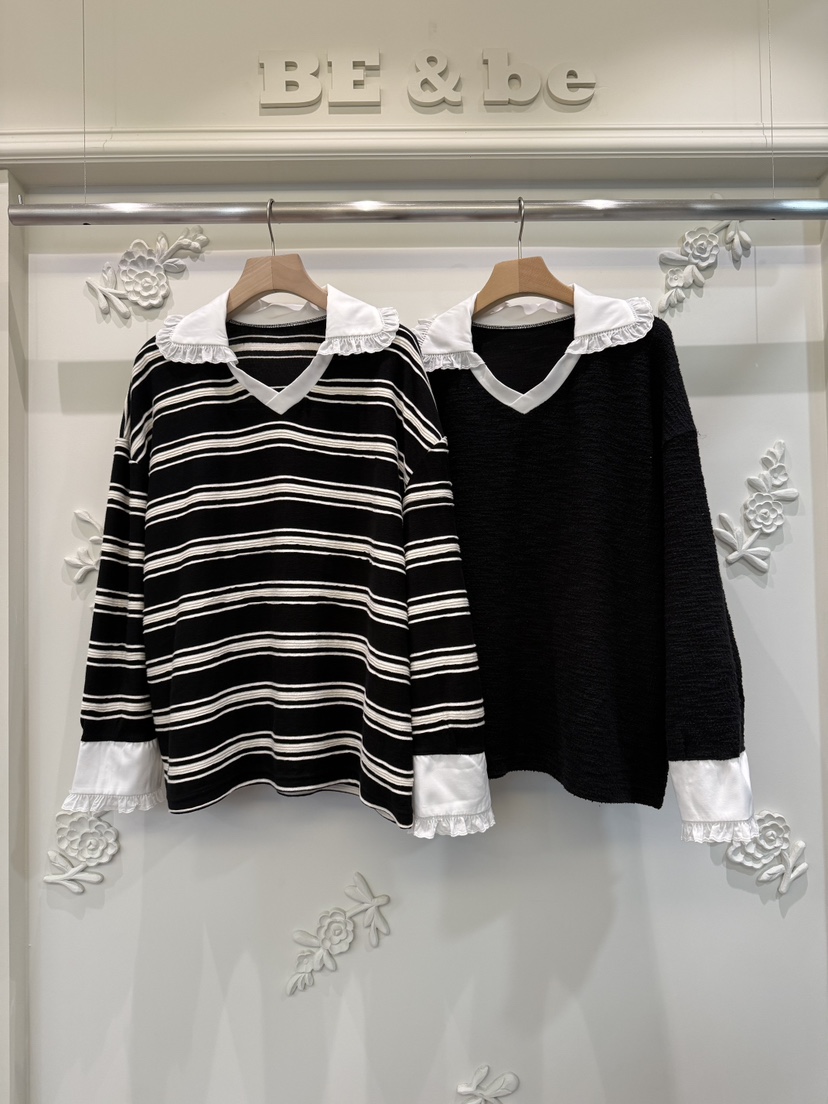 BE&amp;BE韓國直郵㊣女士新品休閑推薦真品25秋冬熱賣長袖T恤BE&be長袖T恤