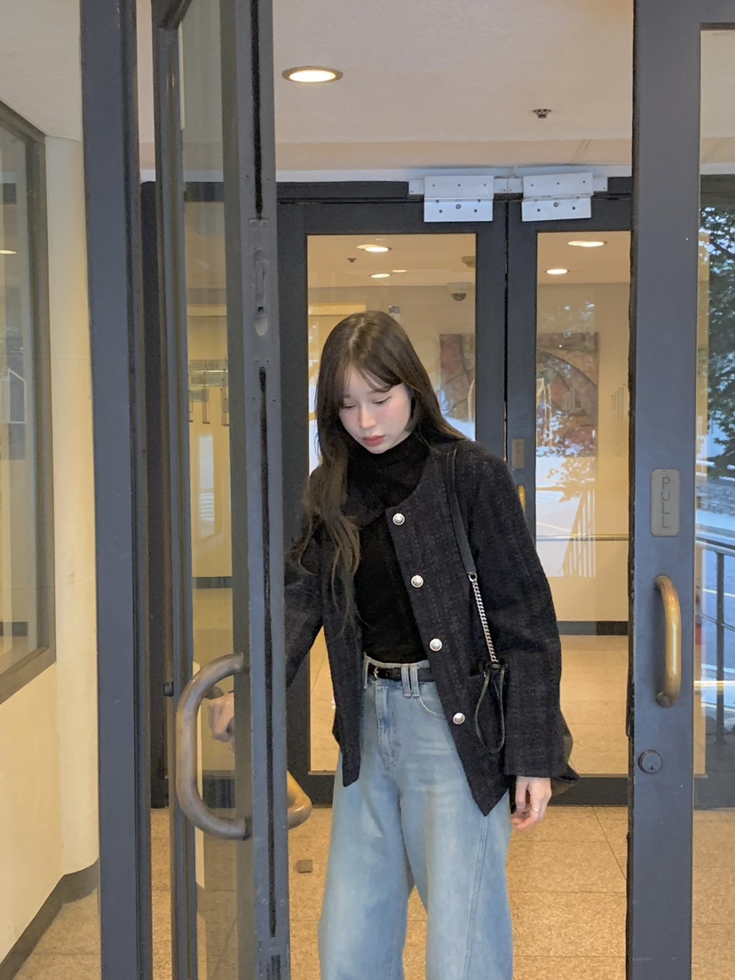 LEGACY韓國代購㊣女士新款職業時尚人氣真品推薦夾克花呢紐扣LEGACY夾克