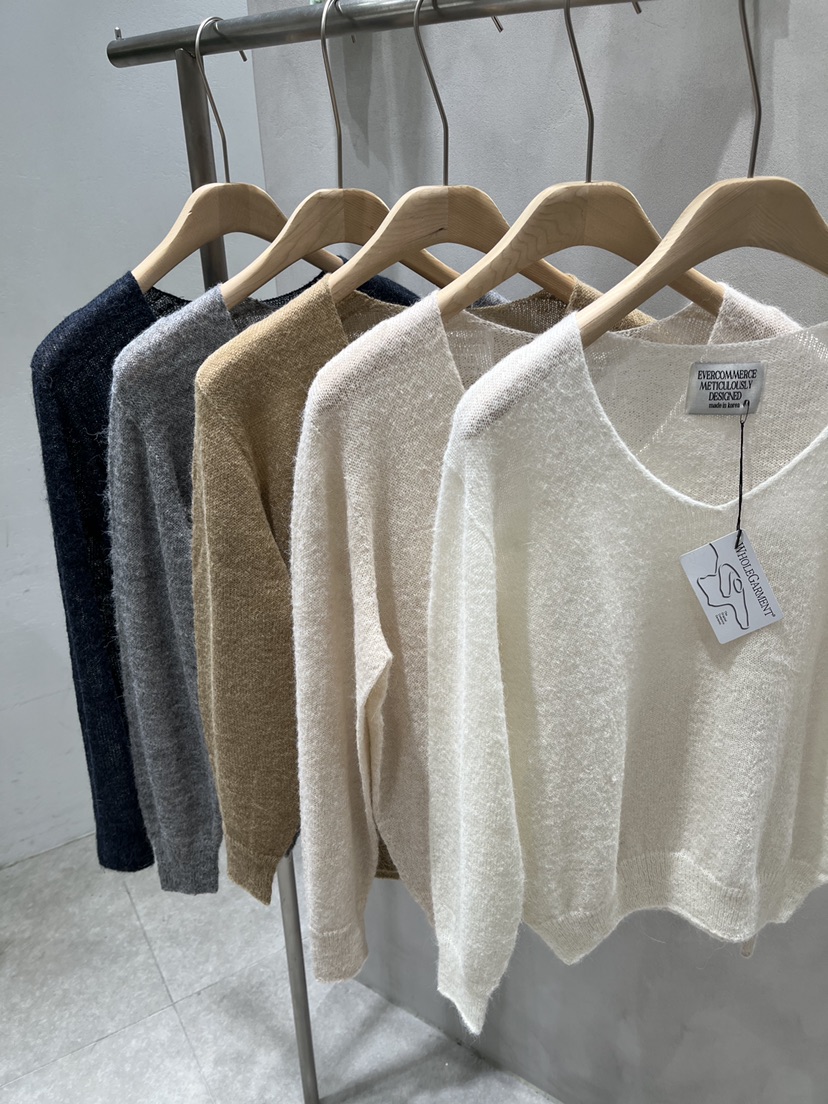 EVERCOMMERCE METICULOUSLY DESIGNED韓國代購㊣女裝新款真品針織衫羊駝EVERCOMMERCE針織衫