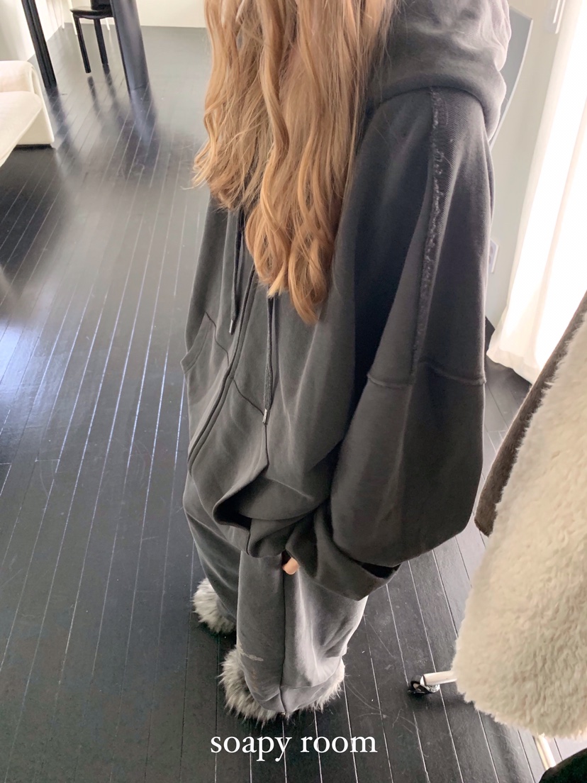 SOAPYROOM東大門㊣直郵女士新品25秋冬時尚真品夾克拉鏈兜帽SOAPYROOM夾克
