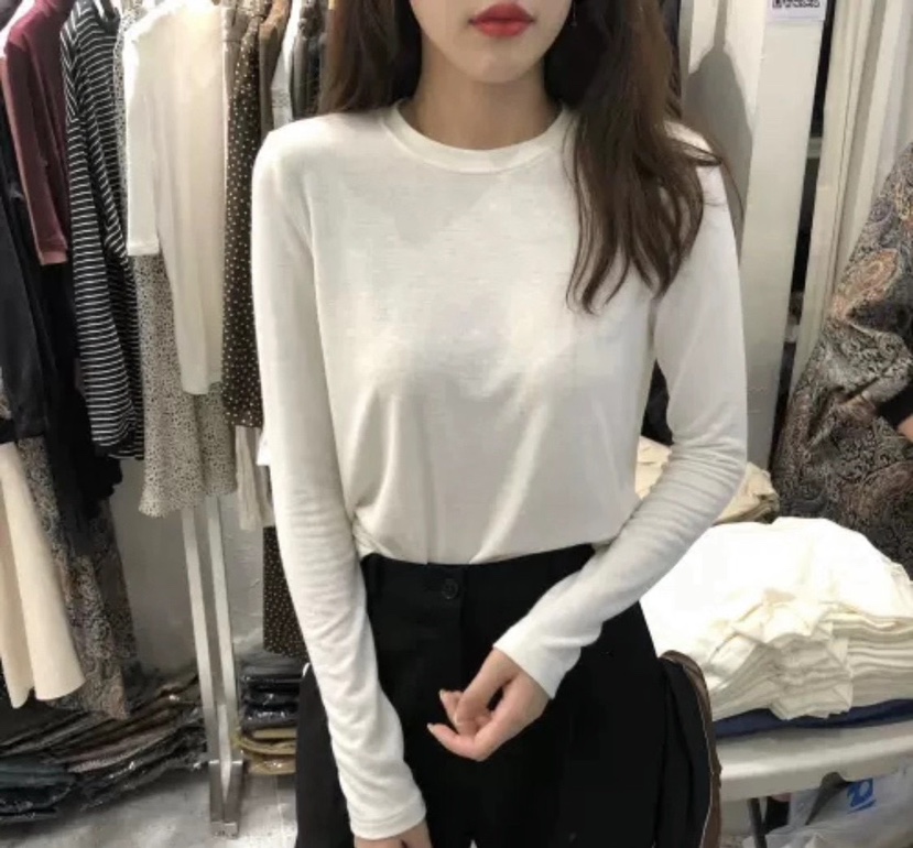 GOLDEN MARKET東大門㊣代購女士新款時尚休閑人氣25秋冬長袖T恤GOLDEN MARKET長袖T恤圖色1