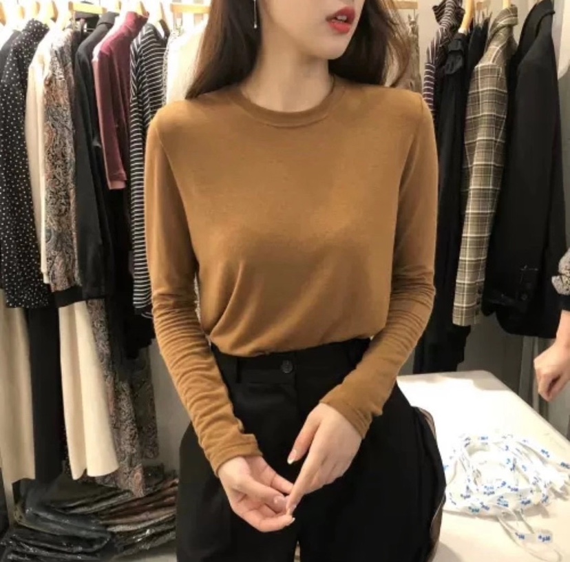 GOLDEN MARKET東大門㊣代購女士新款時尚休閑人氣25秋冬長袖T恤GOLDEN MARKET長袖T恤圖色2