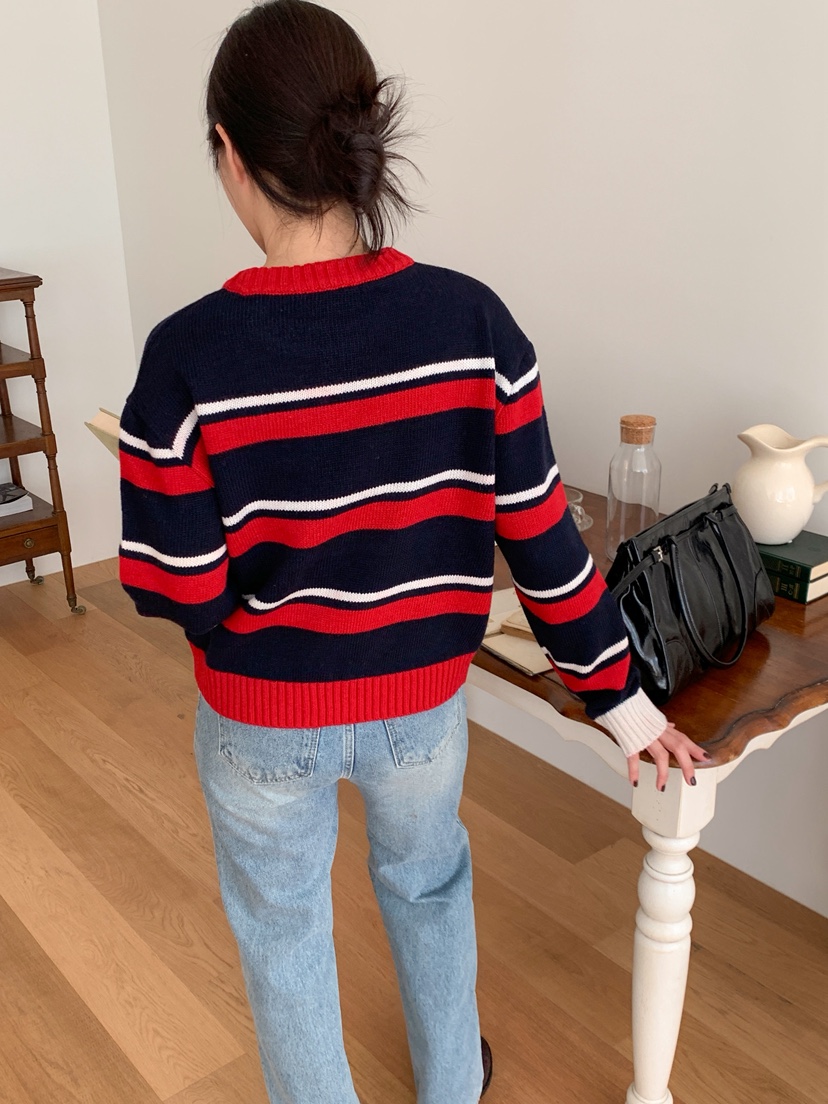 DARLUZ_MI東大門㊣實拍女士新款休閑時尚熱賣真品針織衫復古DARLUZ_MI針織衫