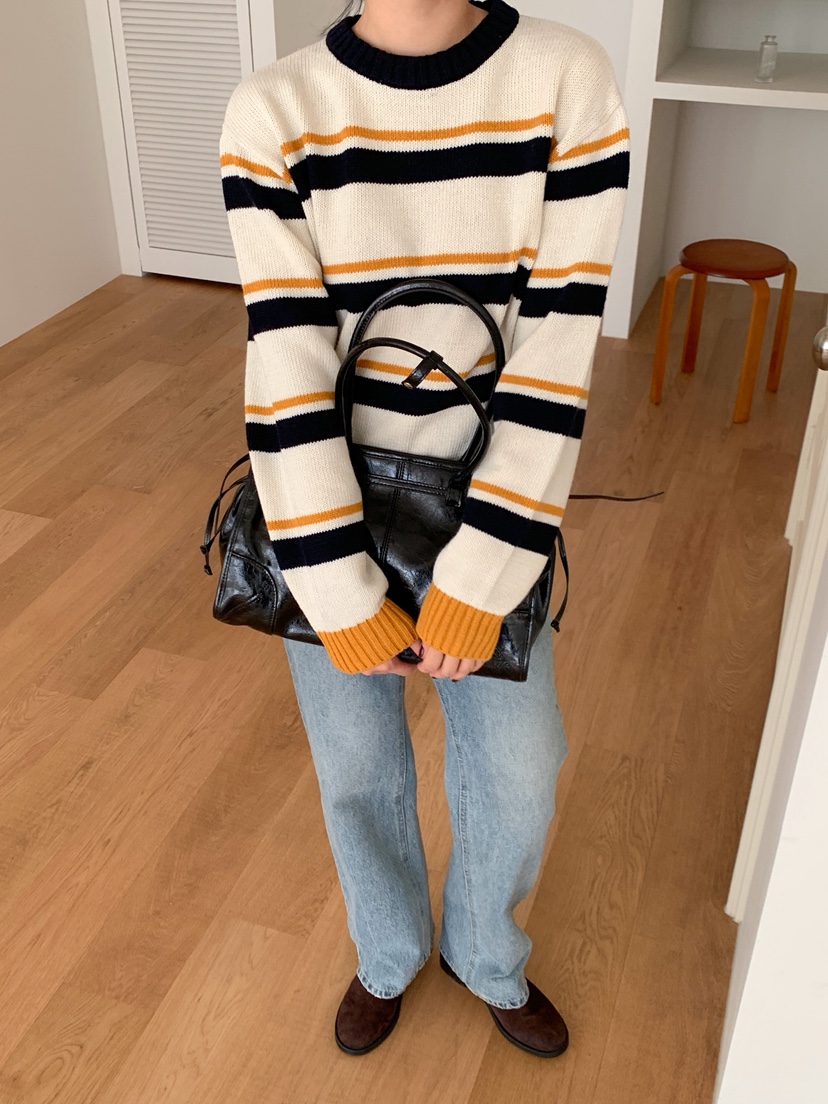 DARLUZ_MI東大門㊣實拍女士新款休閑時尚熱賣真品針織衫復古DARLUZ_MI針織衫