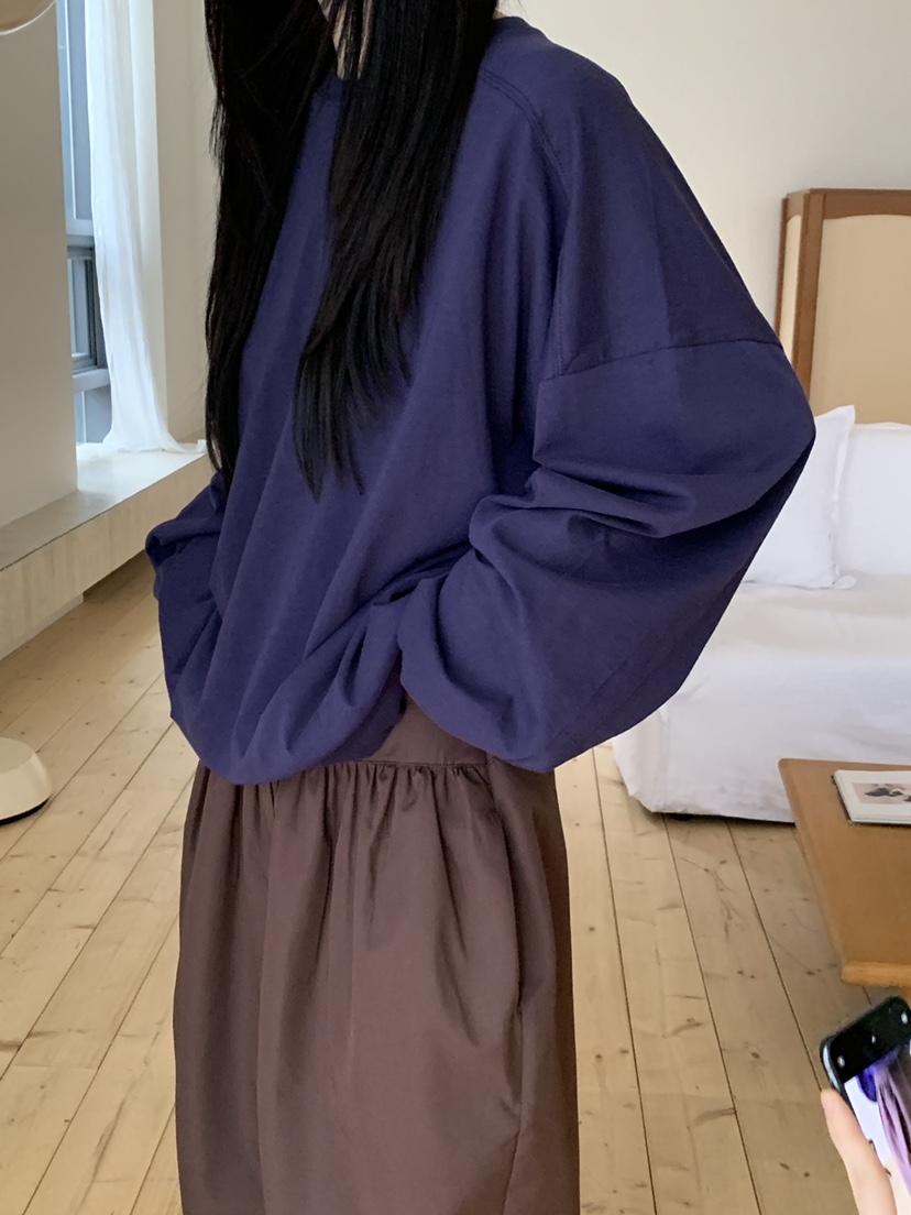 OURS東大門㊣直郵女裝新款時尚真品職業推薦25秋冬長袖T恤棉OURS長袖T恤