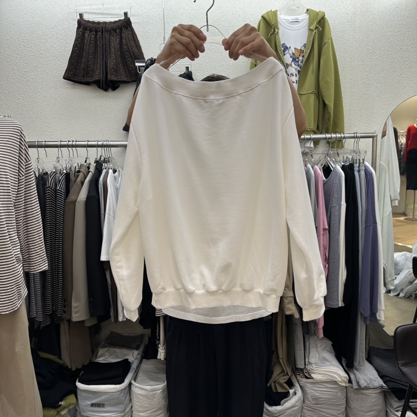 MAGOT東大門㊣實拍女士新品職業時尚25秋冬真品休閑衛衣露肩IIIΛGOT/MAGOT衛衣