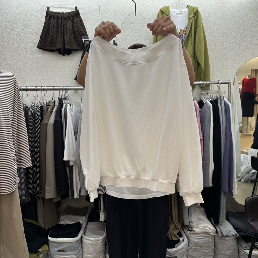 MAGOT東大門㊣實拍女士新品職業時尚25秋冬真品休閑衛衣露肩IIIΛGOT/MAGOT衛衣圖色1