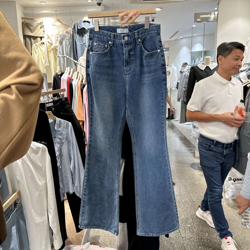 DELLING東大門㊣代購女士新品熱賣推薦休閑人氣25秋冬牛仔褲修身DELLING牛仔褲圖色1