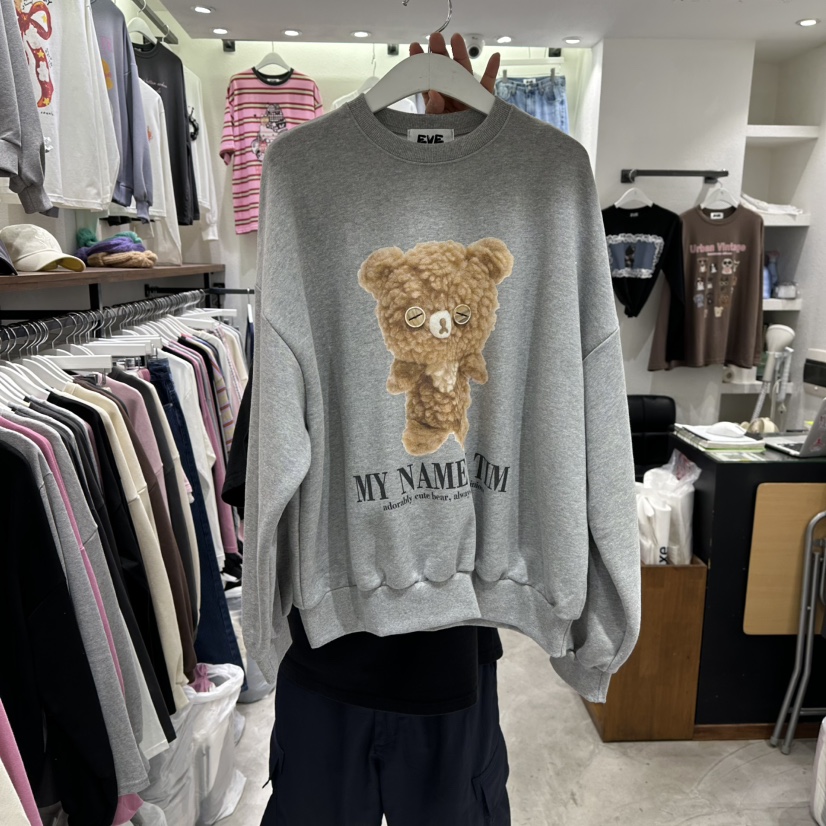 EVE韓國直郵㊣女裝新款推薦職業人氣25秋冬休閑時尚衛衣紐扣EVE衛衣圖色3