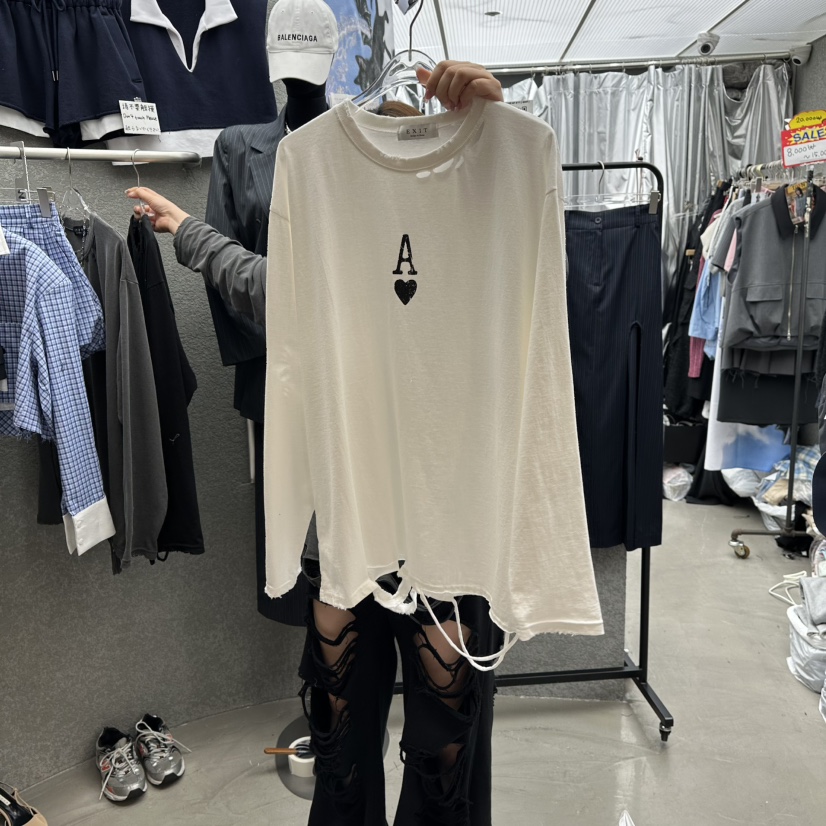 EXIT東大門㊣代購女裝新品推薦人氣休閑職業時尚真品長袖T恤EXIT長袖T恤圖色1