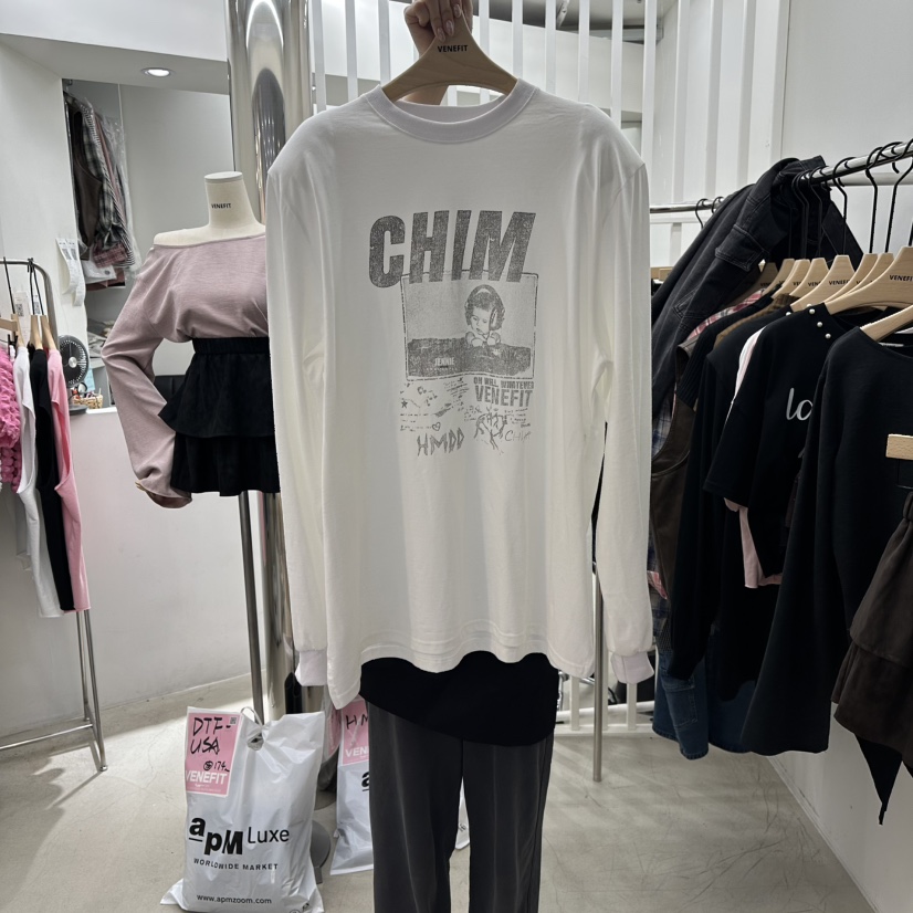 VENEFIT韓國直郵㊣女裝新品真品推薦時尚熱賣人氣職業長袖T恤VENEFIT/JENNIE長袖T恤圖色1