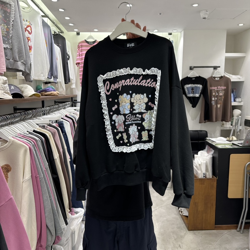EVE韓國代購㊣女士新品熱賣真品25秋冬時尚推薦職業休閑衛衣EVE衛衣圖色4