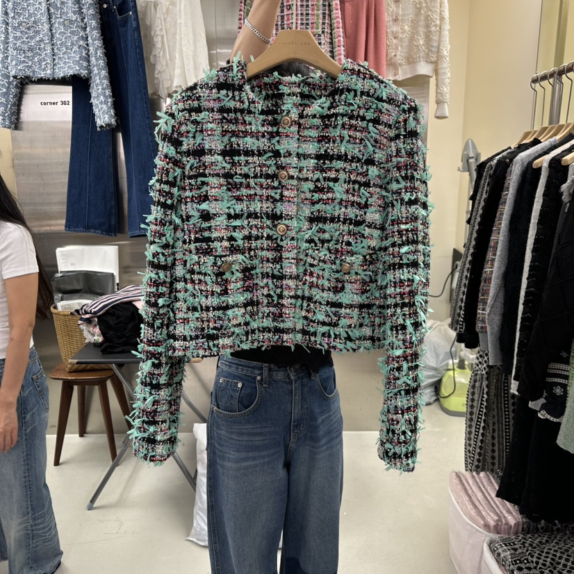 CORNER東大門㊣直郵女裝新品真品人氣推薦休閑職業夾克粗花呢CORNER.302夾克