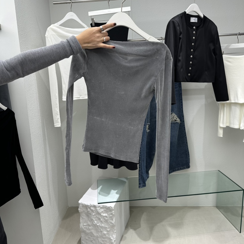NEUTER韓國代購㊣女士新品25秋冬休閑職業時尚真品熱賣長袖T恤NEUTER長袖T恤