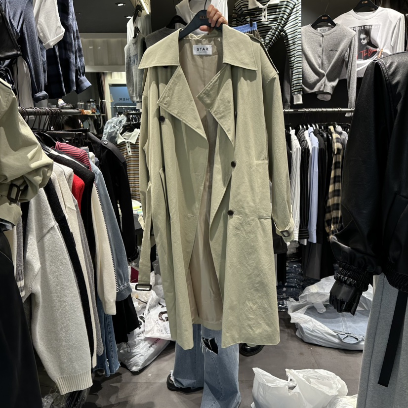 LONE STAR東大門㊣直郵女士新品推薦25秋冬長款風衣含腰帶LONE STAR長款風衣圖色1