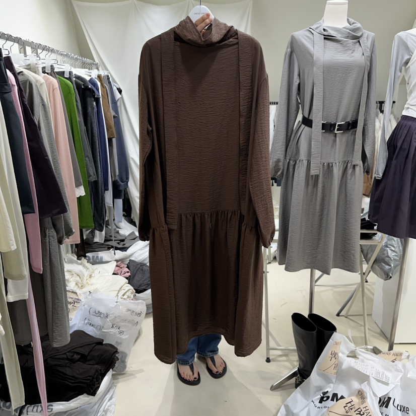 OWNS韓國代購㊣女裝新款真品推薦人氣職業熱賣連衣裙不含腰帶OWNS連衣裙圖色2