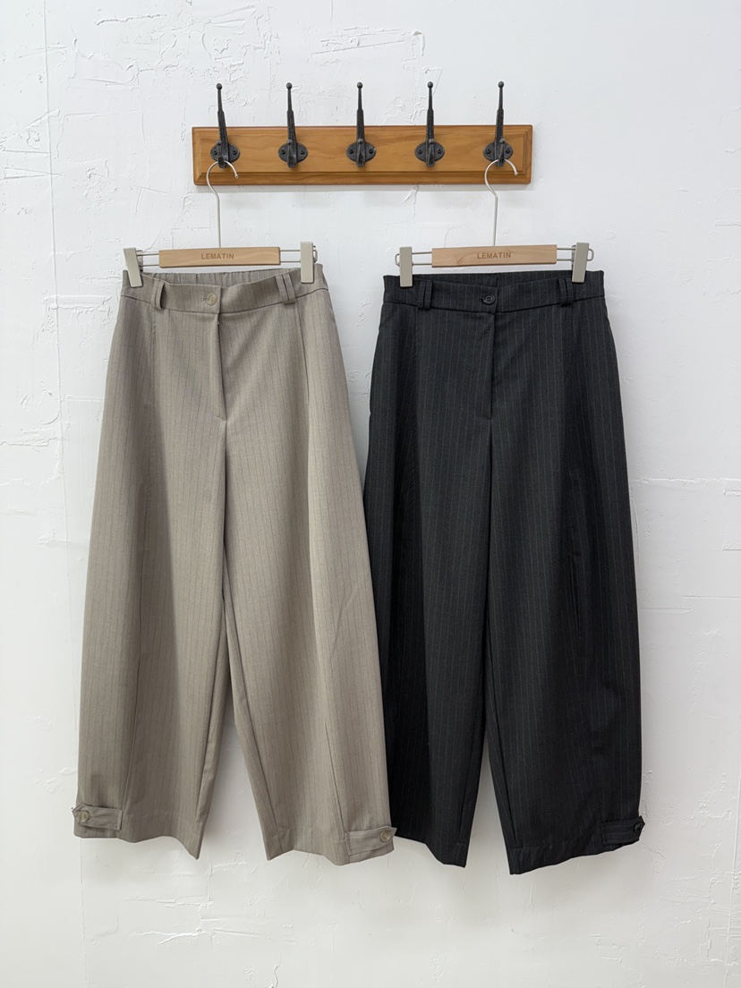 LEMATIN韓國代購㊣女士新品25秋冬人氣時尚熱賣休閑休閑褲條紋LEMATIN休閑褲