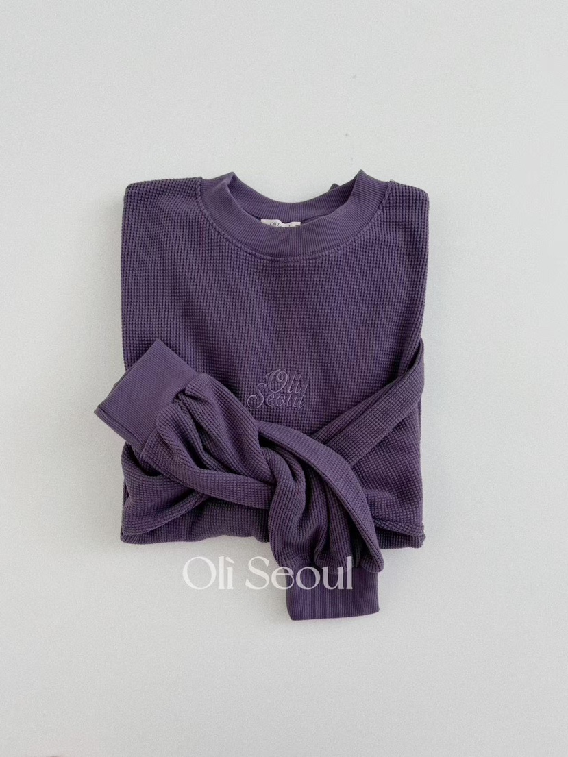 OLI SEOUL韓國直郵㊣女士新款職業真品熱賣衛衣華夫格刺繡OLI SEOUL衛衣