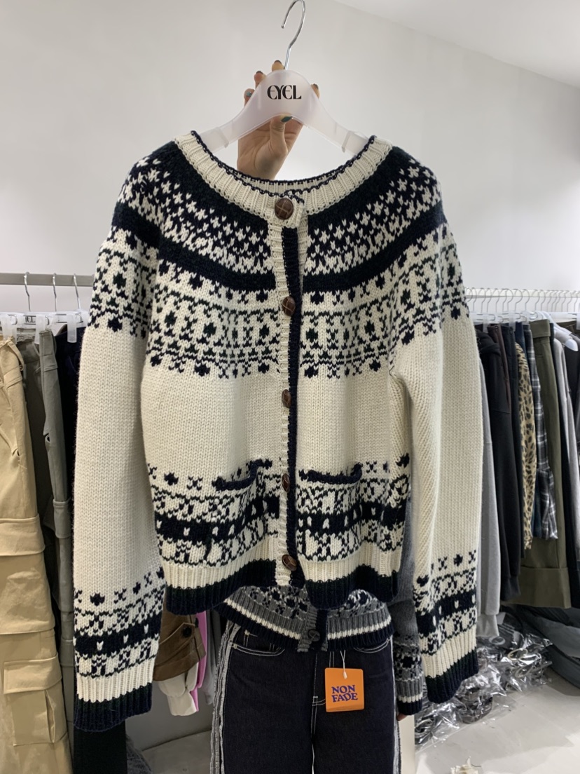 EYEL東大門㊣直郵女裝新品休閑時尚熱賣人氣25秋冬毛衣開衫EYEL毛衣圖色2