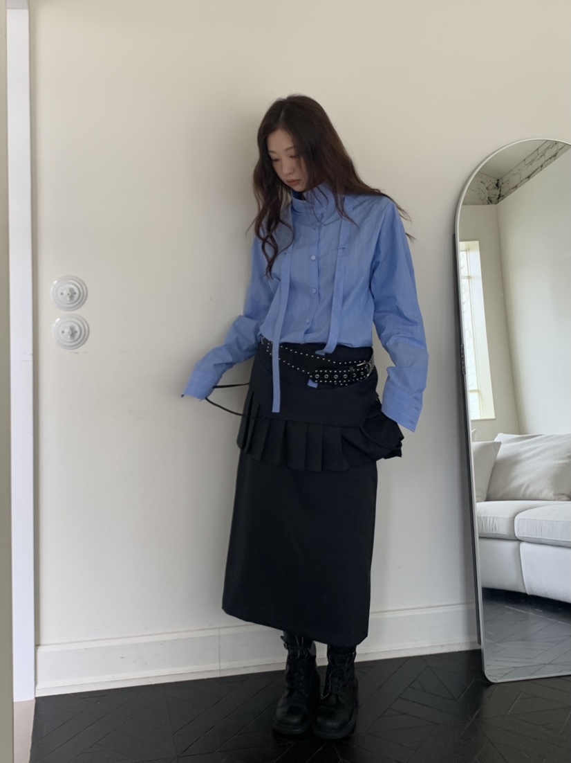 MURMUR東大門㊣代購女裝新品休閑職業推薦25秋冬襯衫蕾絲衫MURMUR襯衫/蕾絲衫