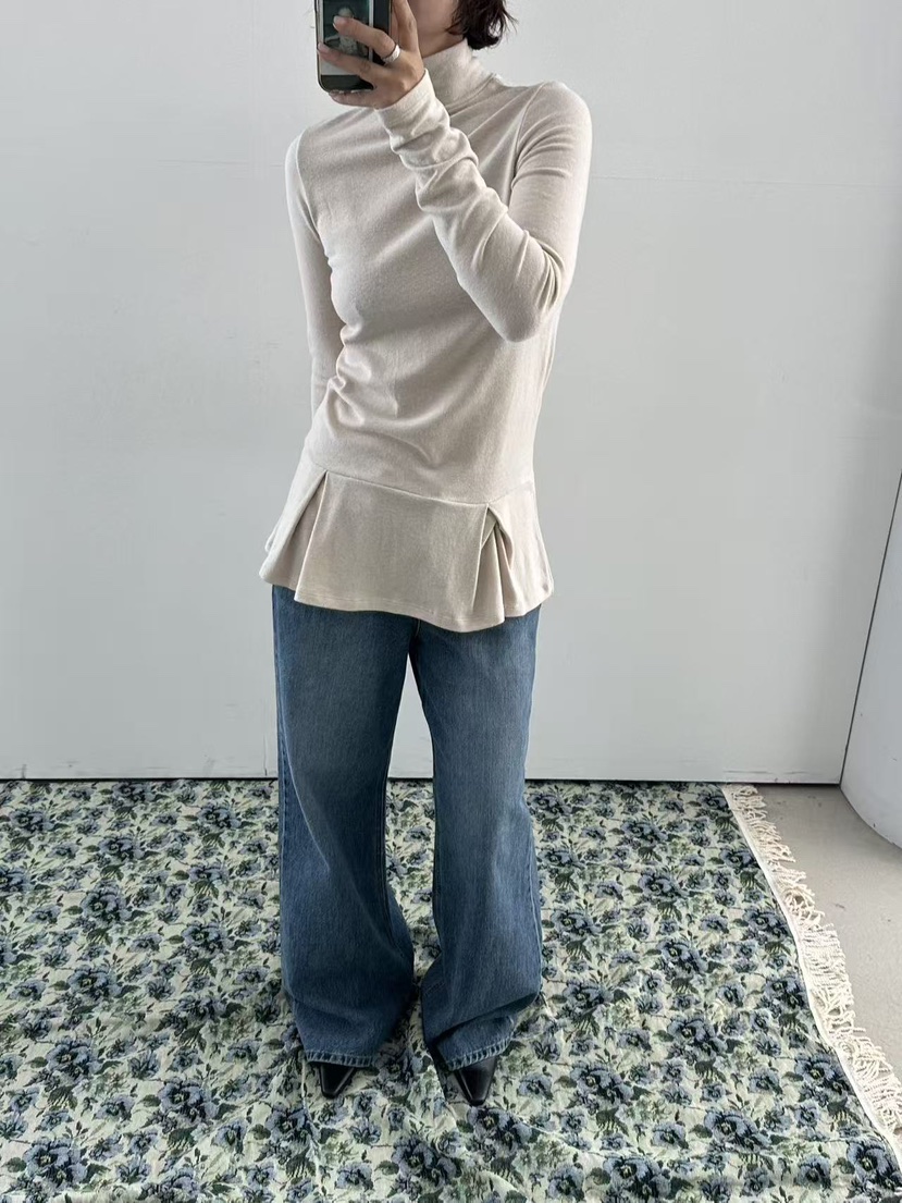 OLI SEOUL東大門㊣直郵女士新款真品時尚25秋冬長袖T恤荷葉邊OLI SEOUL長袖T恤